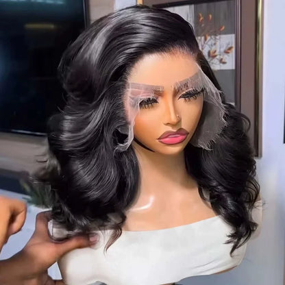 Short Bob Lace Front Wig Human Hair – Loose Body Wave 13x4 HD Lace 200% & 250% Density