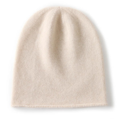 100% Cashmere Knit Beanie – Luxury Winter Hat for Women & Men