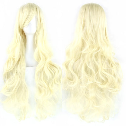 Soowee Curly Long Synthetic Hair Green Wig Hairpiece Pink Black Party Cosplay Wigs Women