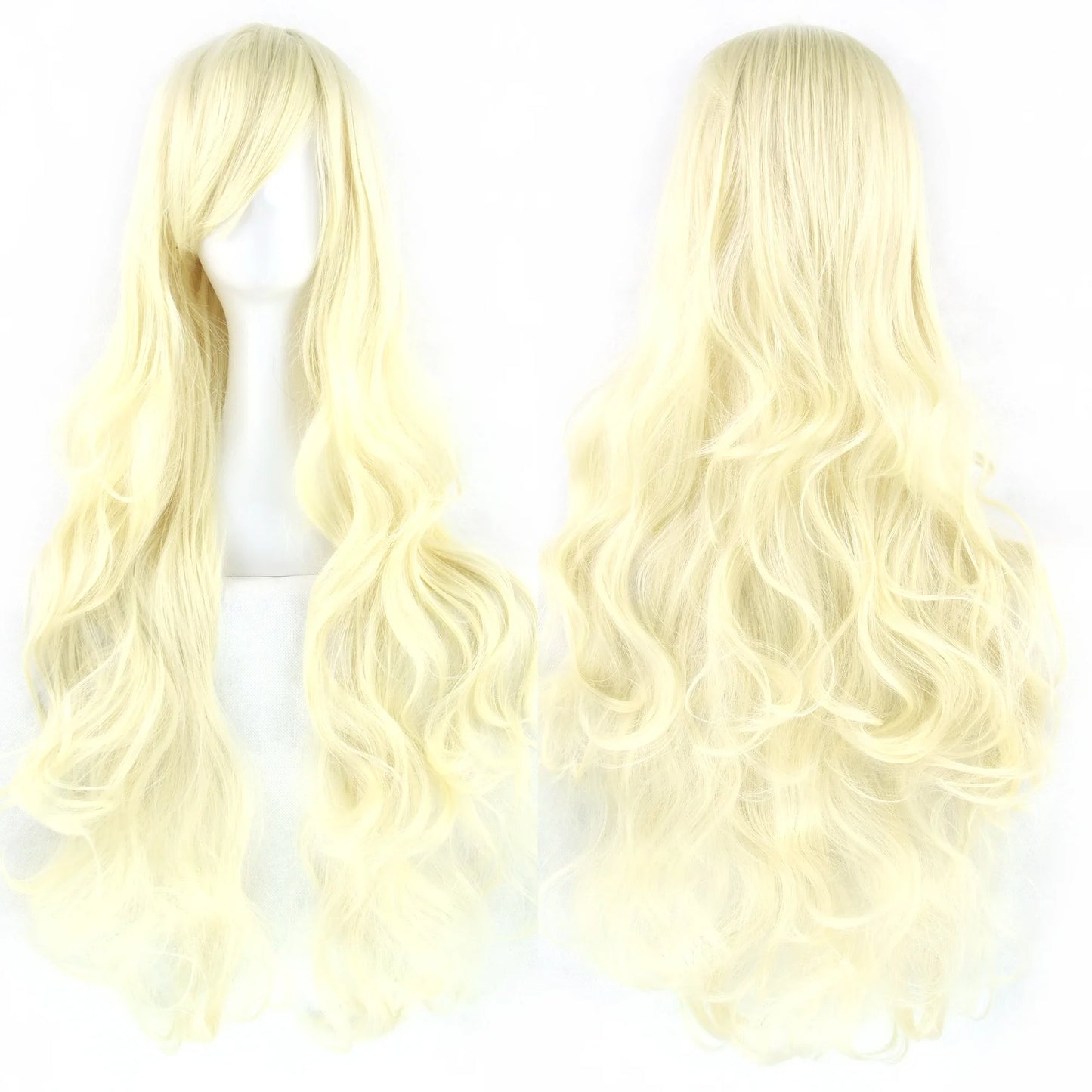 Soowee Curly Long Synthetic Hair Green Wig Hairpiece Pink Black Party Cosplay Wigs Women