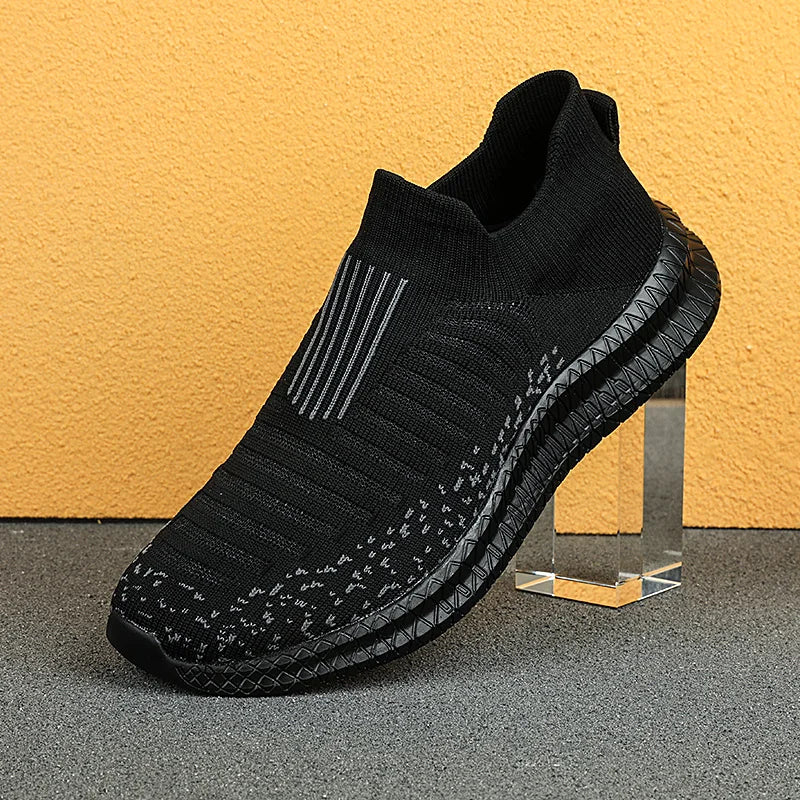 Men's Slip-On Knit Sneakers – Lightweight & Breathable Walking Shoes