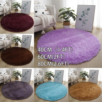 Round Shaggy Rug – Super Soft Fluffy Carpet for Living Room & Bedroom