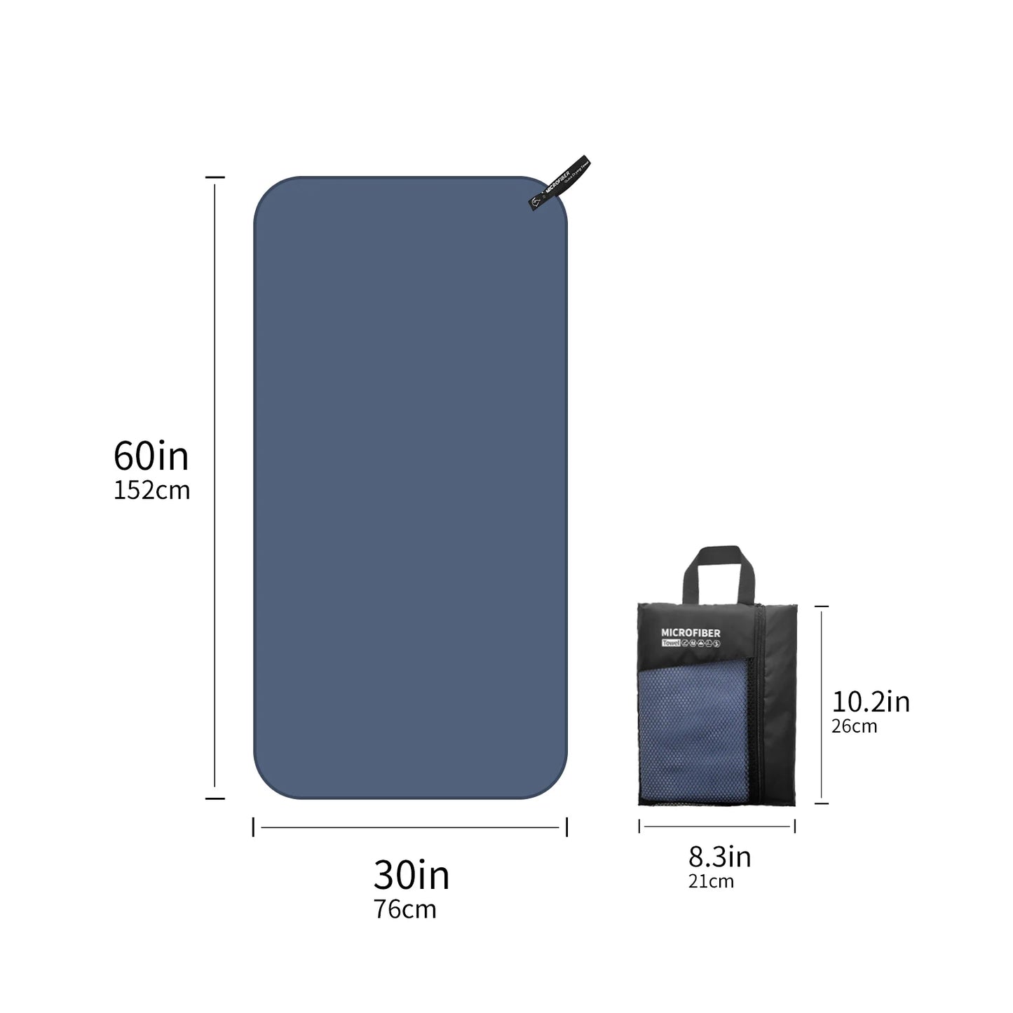 Microfiber Travel Towel with Mesh Bag – Quick Dry & Absorbent