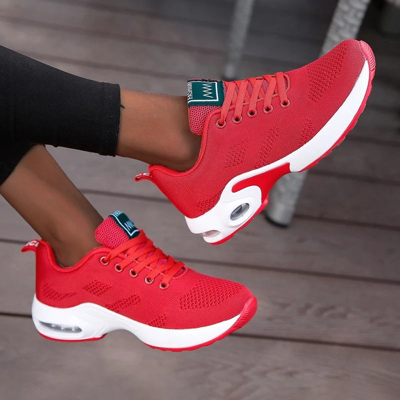 Women's Platform Mesh Sneakers – Breathable Chunky Sole Running Shoes