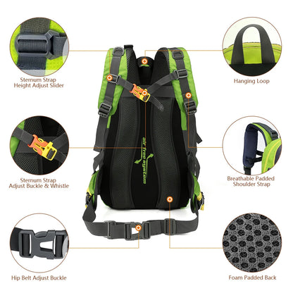 40L Hiking Backpack – Water Resistant Travel & Camping Daypack