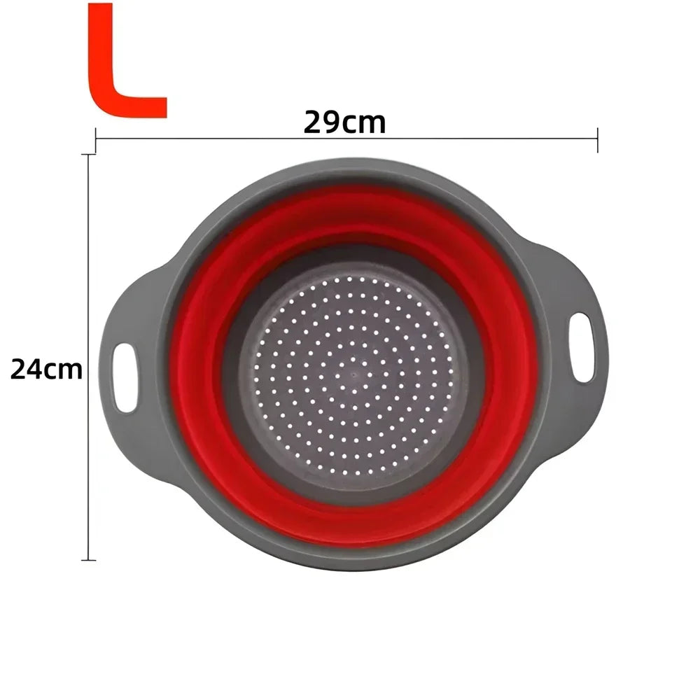 Collapsible Silicone Colander – Foldable Kitchen Strainer
