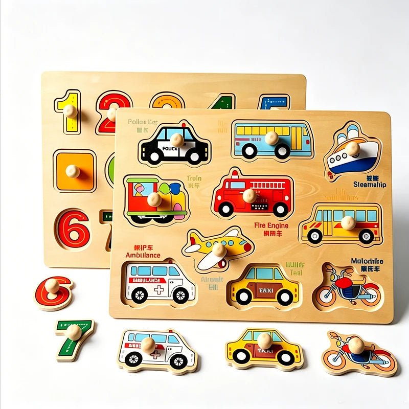 Wooden Montessori Puzzle Toy for Toddlers Ages 1-3