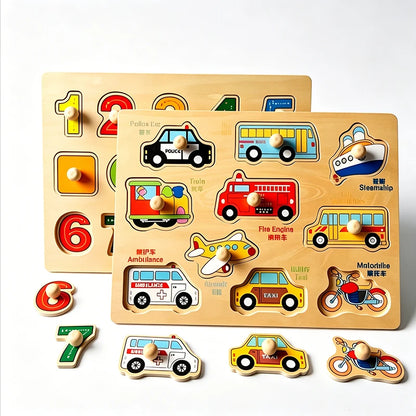 Wooden Montessori Puzzle Toy for Toddlers Ages 1-3