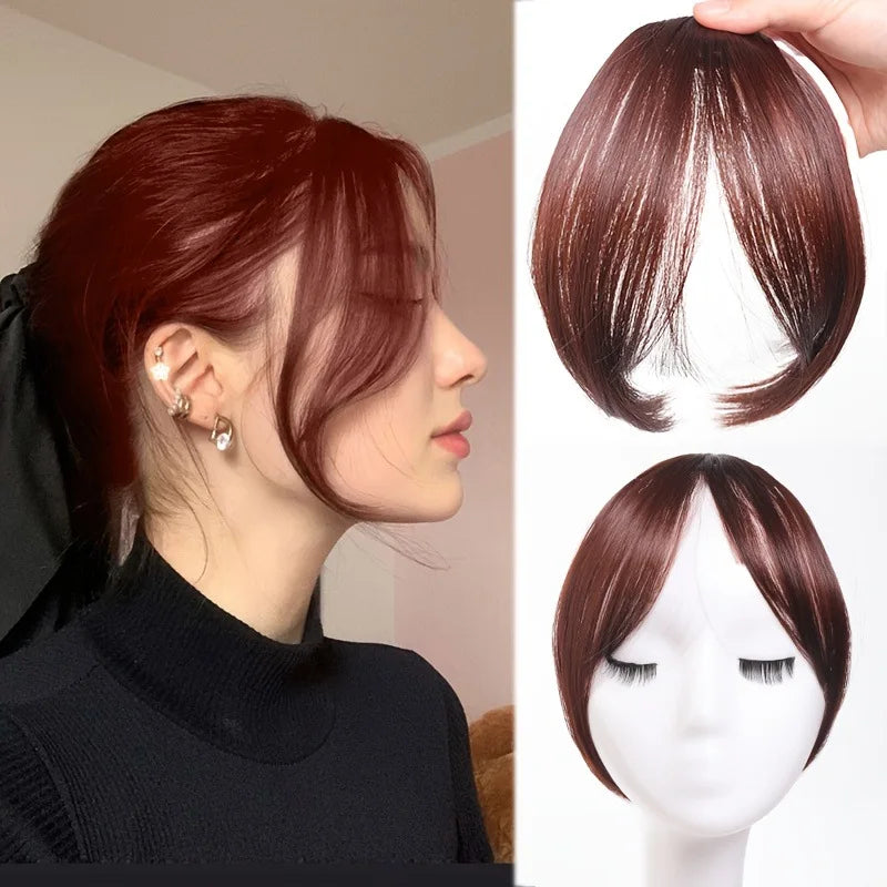 Clip-In Bangs Hair Extension Middle Part Natural Seamless Fringe