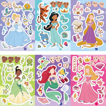 Disney Princess Make-a-Face DIY Sticker Sheets – 8, 16 or 24 Pack