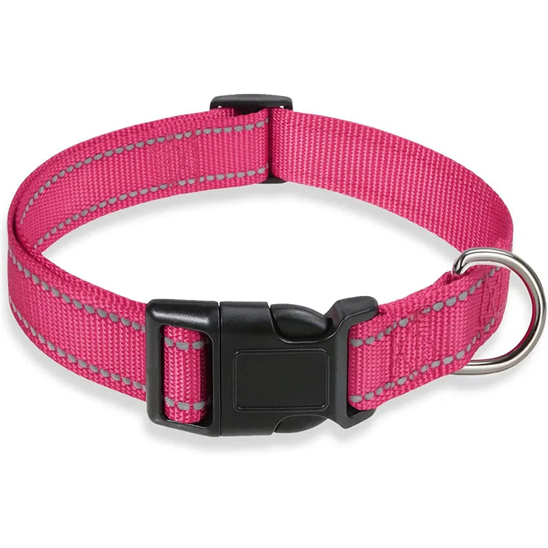 Reflective Dog Collar – Adjustable Nylon Safety Collar for Dogs