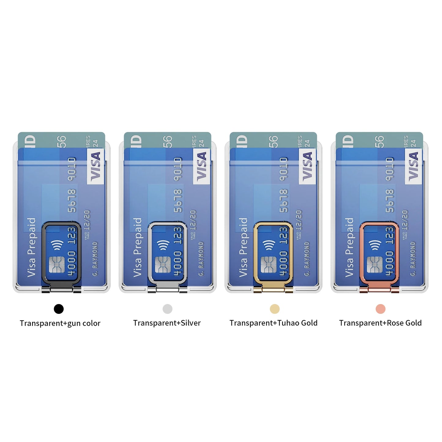 Strong Transparent Magnetic Magsafe Card Wallet Metal Stand Holder Clear Case Iphone Phone Back Bag