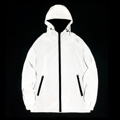 Reflective Hooded Jacket – Unisex Streetwear Windbreaker