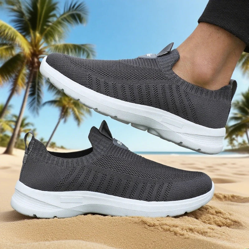 Men's Slip-On Mesh Sneakers – Lightweight Breathable Walking Shoes