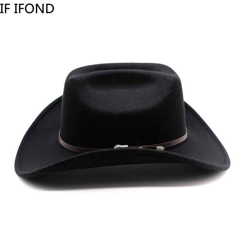 Wide Brim Cowboy Hat – Vintage Western Felt Hat for Men & Women
