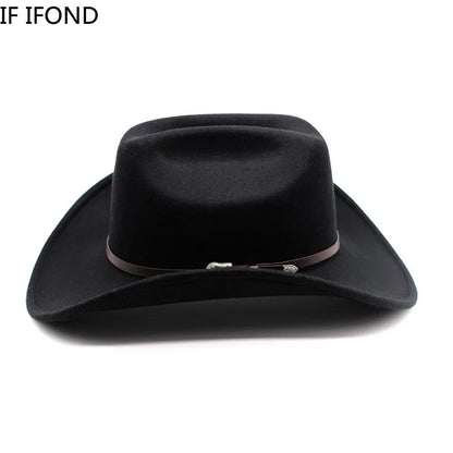 Wide Brim Cowboy Hat – Vintage Western Felt Hat for Men & Women
