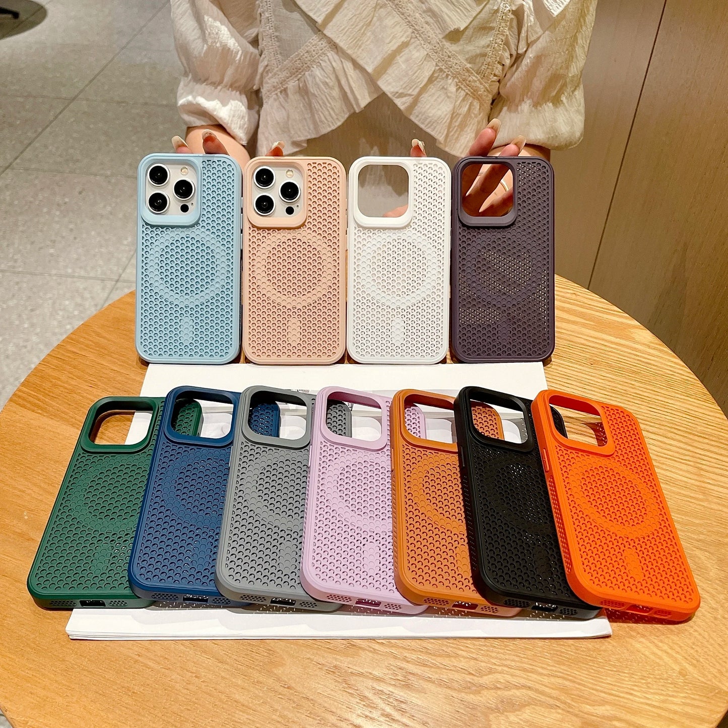 Magnetic Magsafe Cooling Breathable Shell Case Iphone 16 15 14 13 12 Pro Max Plus Shockproof Heat