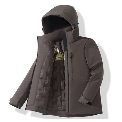 Unisex Waterproof Fleece-Lined Jacket – Windproof Thermal Outdoor Coat