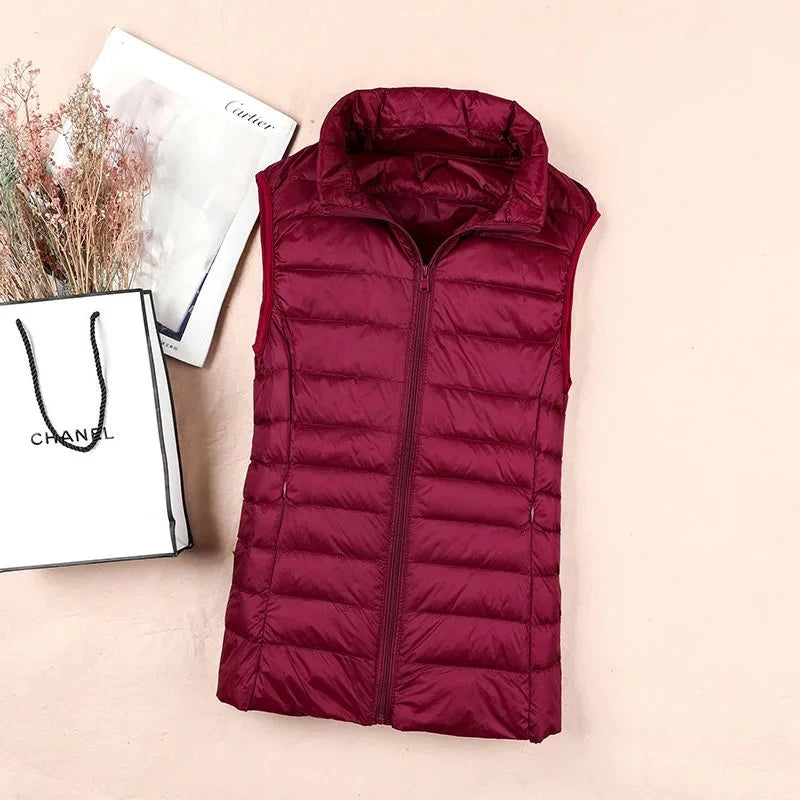 Women's Lightweight Puffer Vest – Sleeveless Down Waistcoat