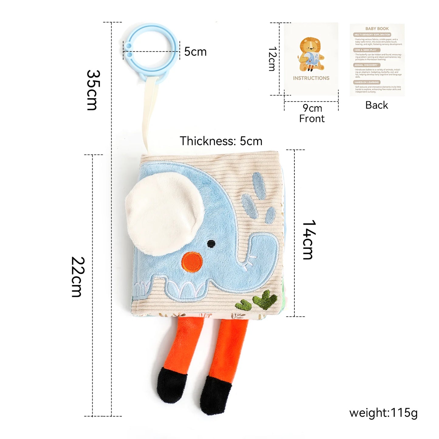 Montessori Baby Busy Box with Sensory Scarves & Cloth Toys