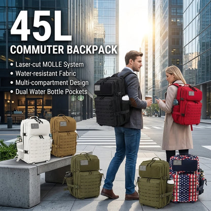 45L Tactical Backpack – MOLLE Hiking & Camping Bag for Men