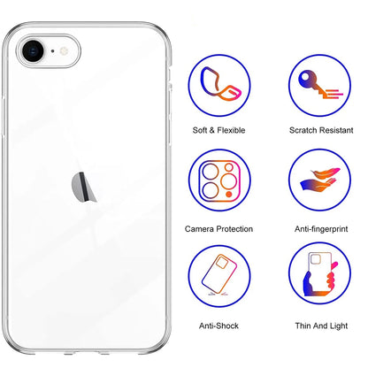 Clear Silicone Soft Case Iphone Se 2022 2020 7 8 Universal Ultra Thin Back Cover Apple Se2 Se3
