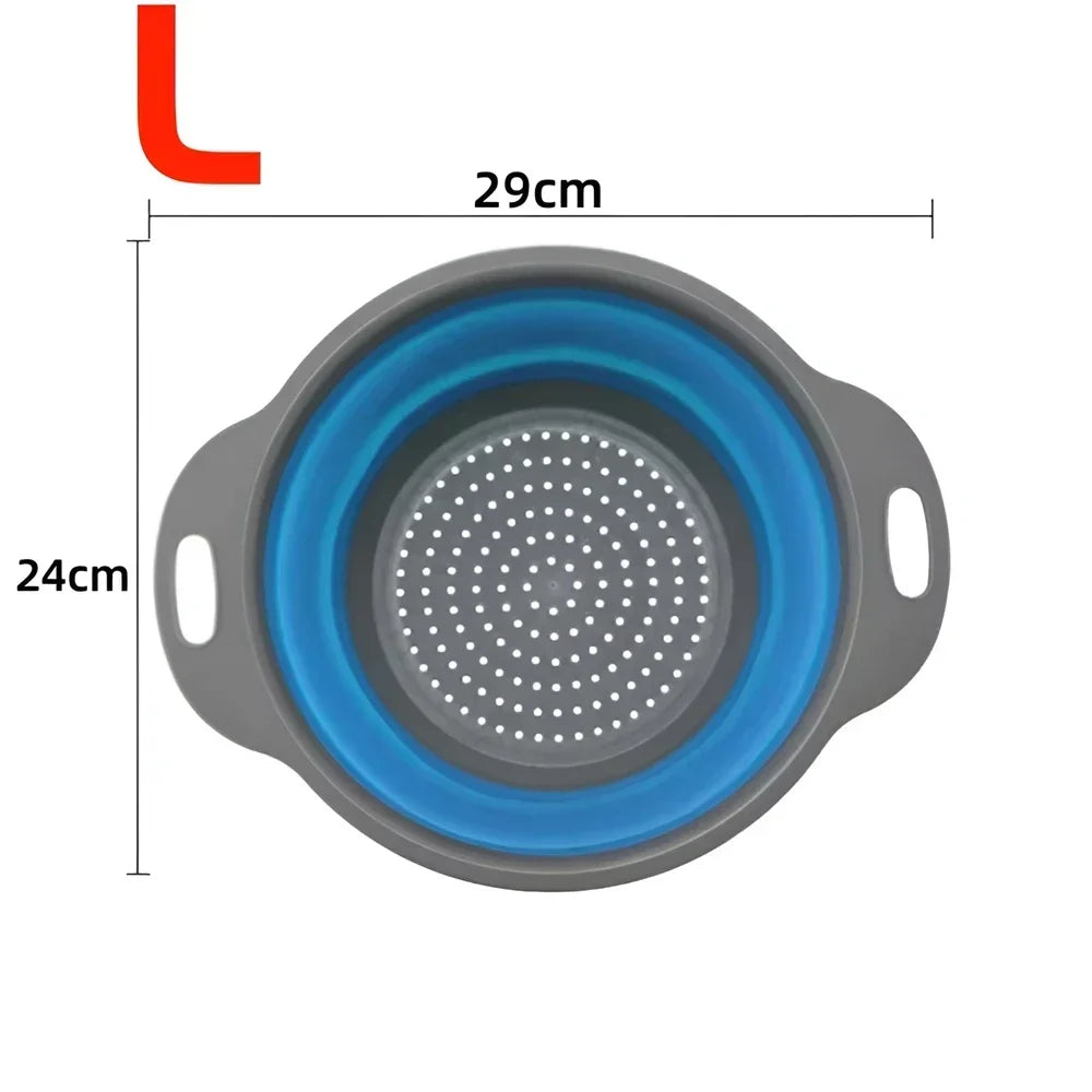 Collapsible Silicone Colander – Foldable Kitchen Strainer