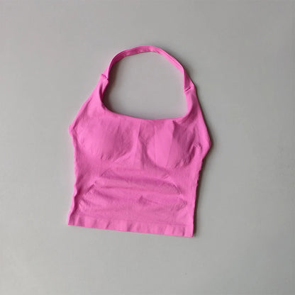 Halter Sports Bra for Women – Longline Shockproof Yoga Gym Top