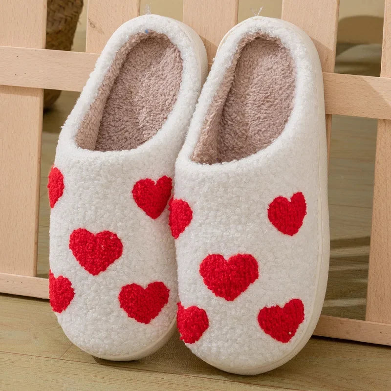 Ladies Soft Sole Slippers Winter Warm Anti-Slip Home Comfortable Poop Texture Women - Soft
