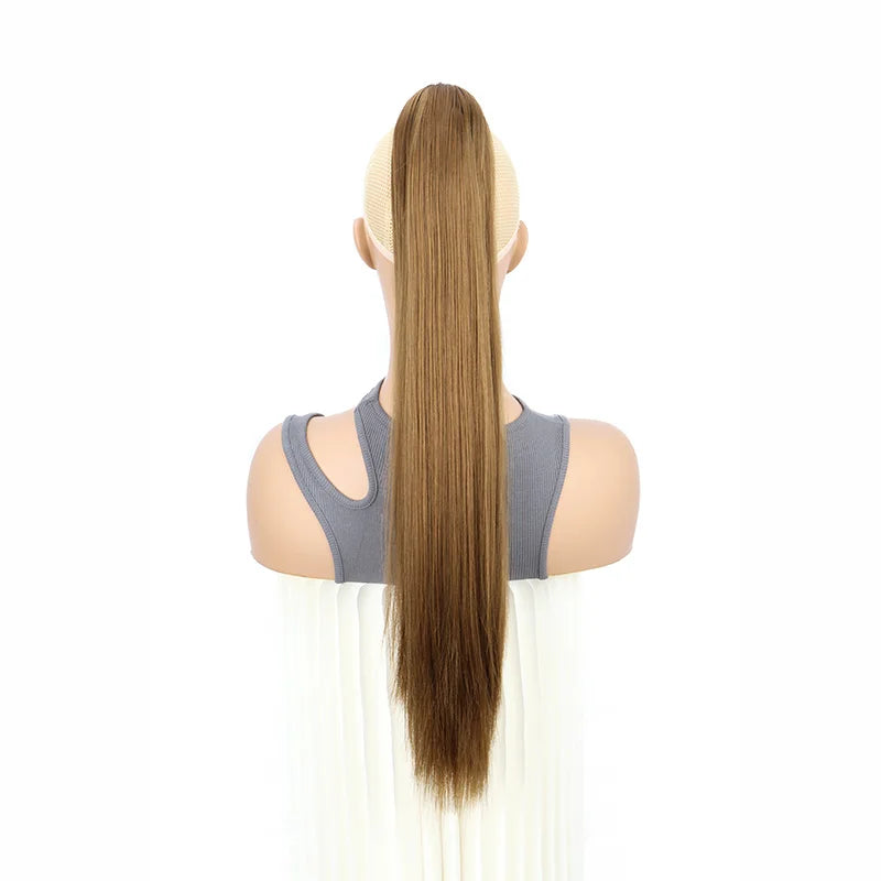Claw Clip Ponytail Hair Extensions – 24 Inch Straight Synthetic
