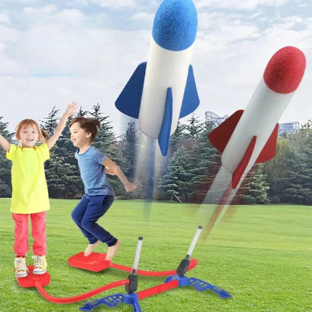 Kids Rocket Launcher Foot Pump Toy – Outdoor Air-Powered Stomp Rocket Set