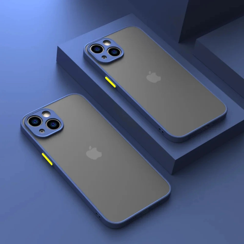 Shockproof Armor Matte Case Iphone 16 15 14 Plus 13 11 12 Pro Max Luxury Silicone Bumper Clear Hard
