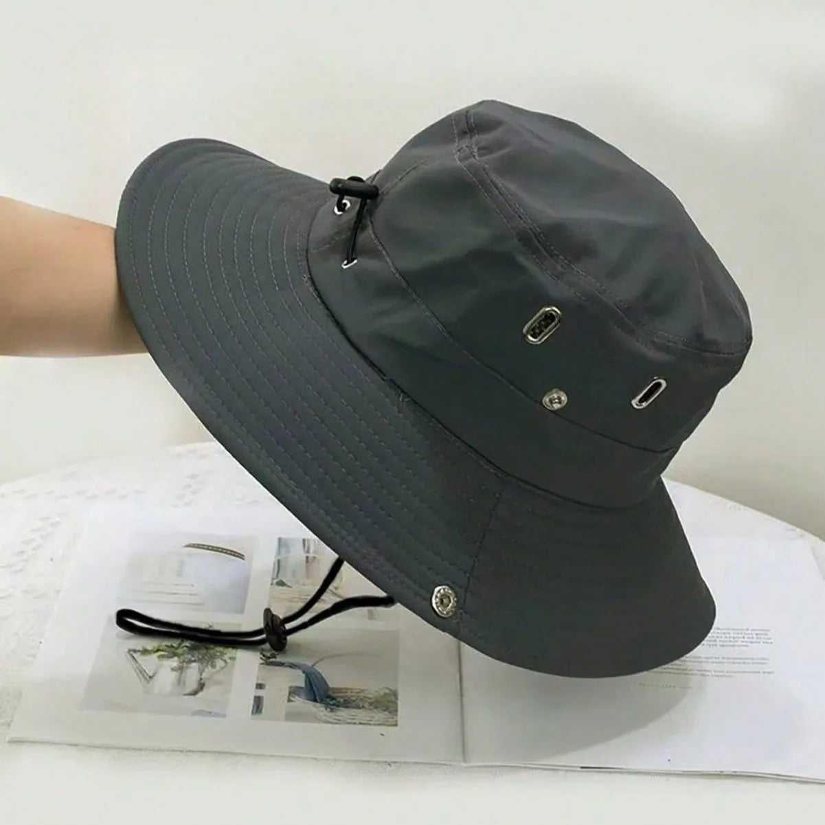 Wide Brim Bucket Hat – UV Protection Outdoor Sun Hat