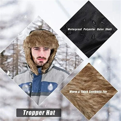 Men's Winter Trapper Hat with Faux Fur Earflaps