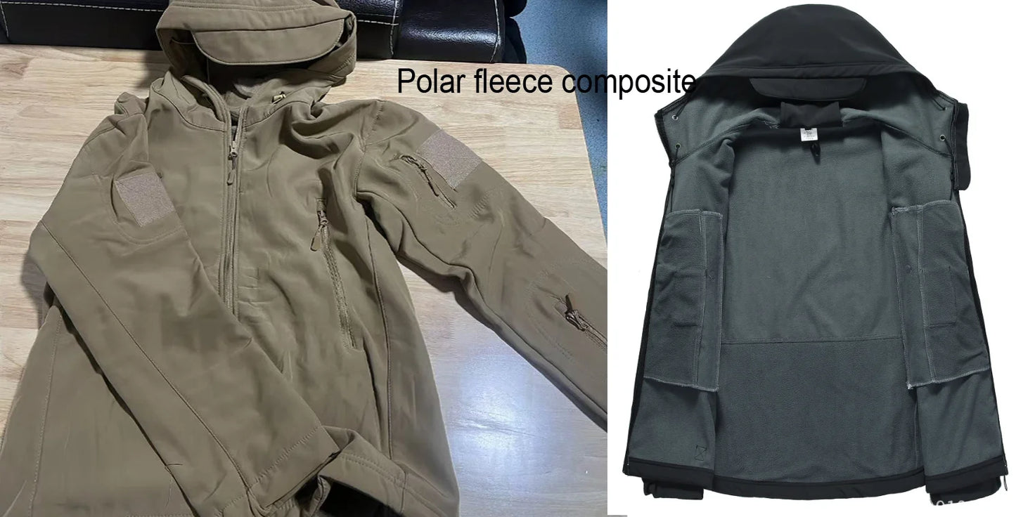 Men's Softshell Fleece Jacket – Windproof Thermal Outdoor Coat