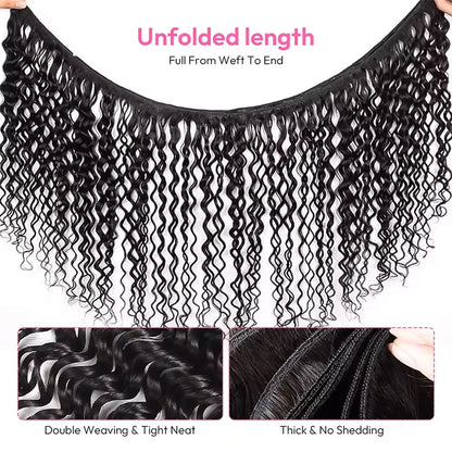 12a Natural Color Loose Deep Wave Human Hair Bundles Weaves Unprocessed Brazilian Weave 1 - Soft