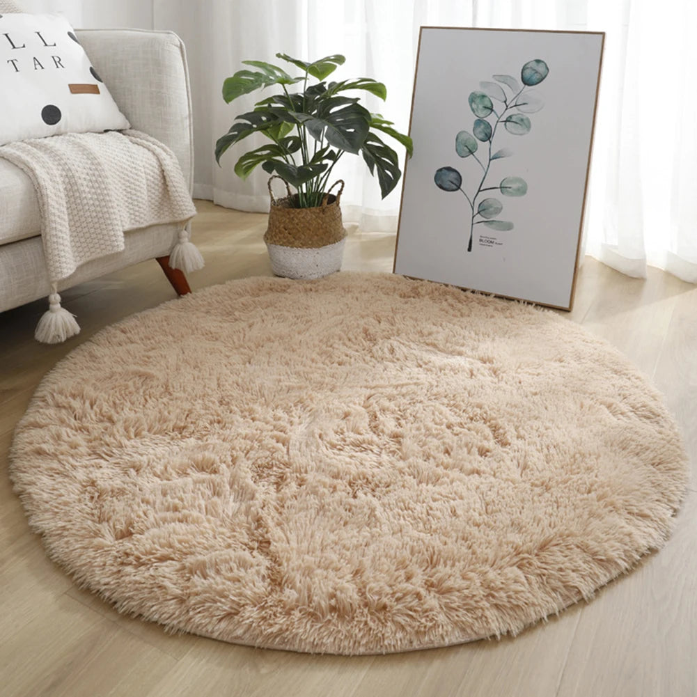 Round Shaggy Rug – Super Soft Fluffy Carpet for Living Room & Bedroom