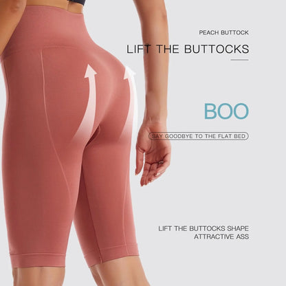 Seamless Push-Up Yoga Shorts for Women – Tummy Control Gym Wear