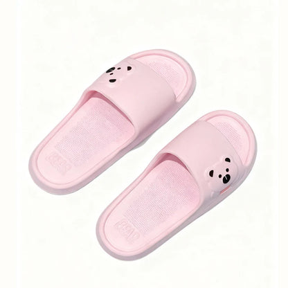 Summer Cartoon Bear Indoor Slippers Women Lightweight Soft Eva Slides Woman Comfort Home Bathroom
