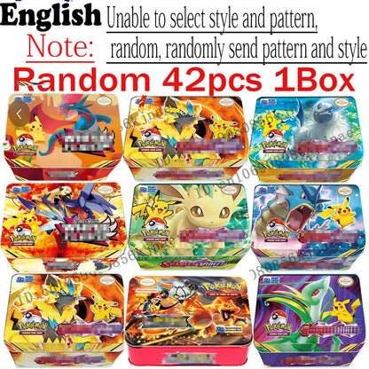 Pokemon TCG Metal Tin Box with 42 Cards – Random Design