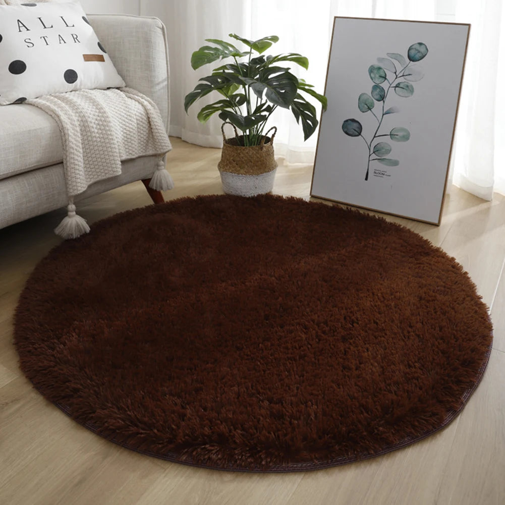 Round Shaggy Rug – Super Soft Fluffy Carpet for Living Room & Bedroom