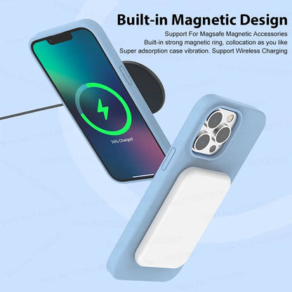 Magsafe Original Magnetic Cases Iphone 15 14 13 12 11 Pro Max Plus Wireless Charge Case Liquid