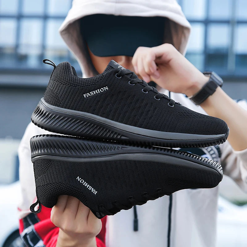 Men's Knit Running Sneakers – Lightweight Casual Athletic Shoes