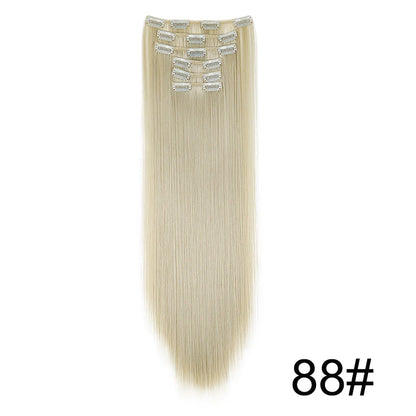 Clip-In Hair Extensions 6-Piece Set Long Straight Synthetic Seamless