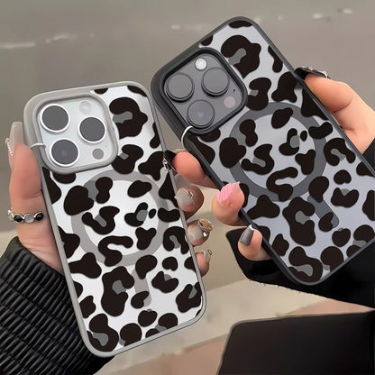 Leopard Print Phone Case Iphone 17 Pro 16 15 13 12 11 14 Max Matte Magsafe Magnetic Wireless Charge