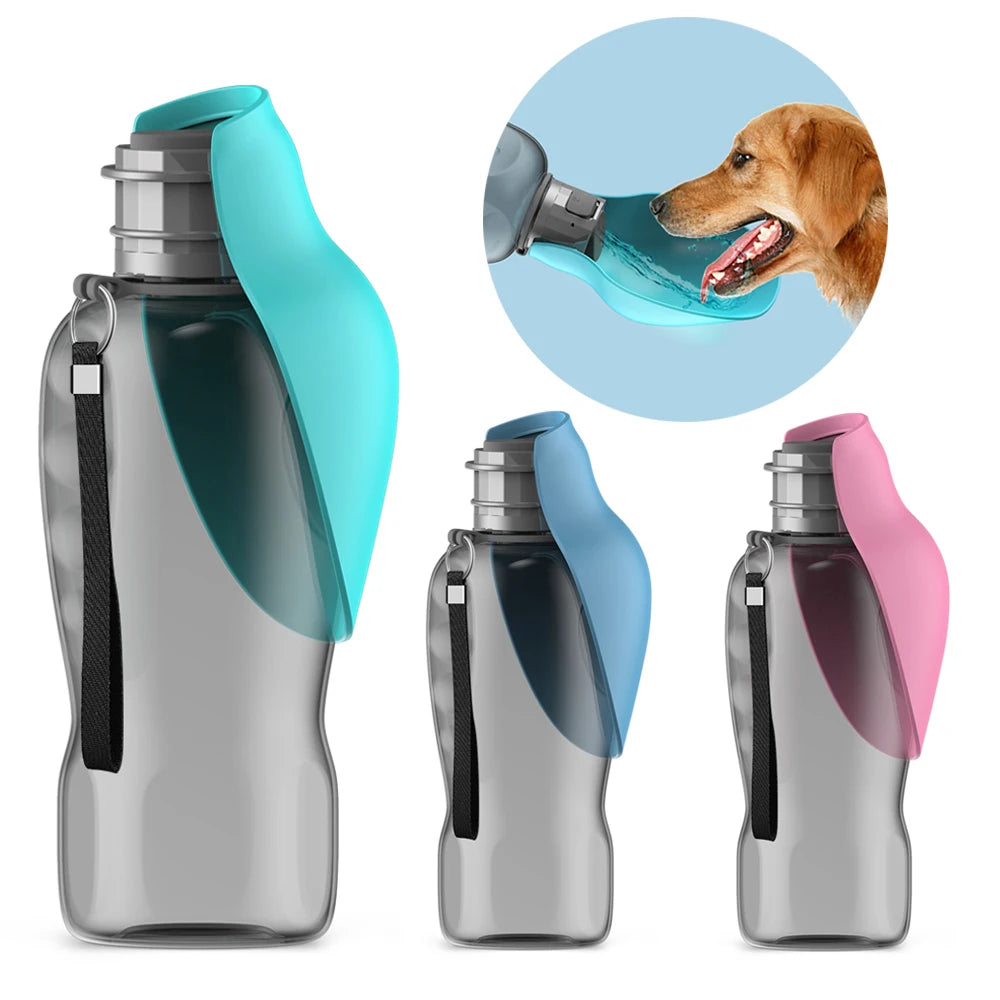 Portable Dog Water Bottle with Foldable Drinking Bowl
