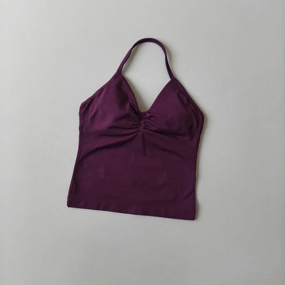 Women's Strappy Backless Crop Top & Scrunch Shorts Set – Gym Yoga Activewear