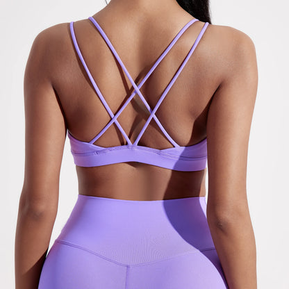 Women's Strappy Cross-Back Sports Bra – Gym, Yoga & Training Top