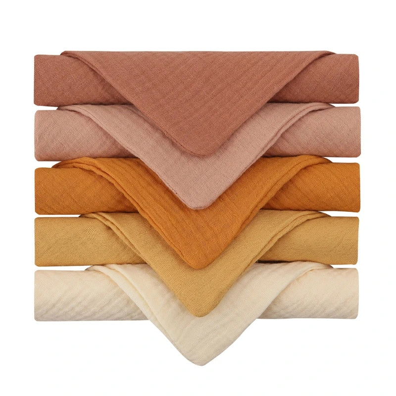Baby Muslin Washcloths 5-Pack – Soft Gauze Cotton Face Towels