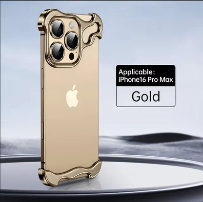 Irregular Metal Bumper Phone Case Iphone Air 13 14 15 16 17 18 Pro Max Plus Lens Film Protect Bare
